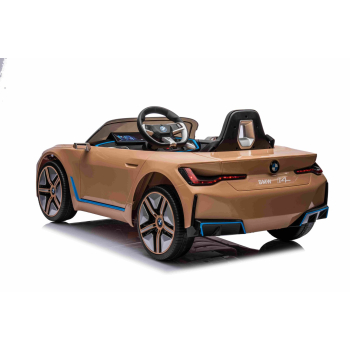 Autko BMW i4 na akumulator dla dzieci Złoty + Wolny Start + EVA + Ekoskóra + Audio LED + Pilot